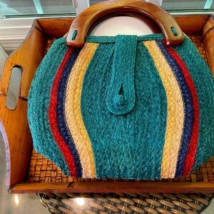 VTG Colorful Straw Purse  Adorable!